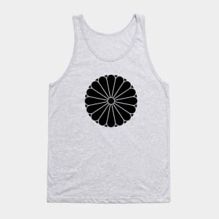 Kiku Chrysanthemum Mon in black Tank Top